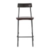 Dalston Vintage Walnut and Metal Furniture Bar Stool Pair 5501215