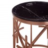 Alvaro Rose Gold Metal and Black Marble Round Side Table 5501719