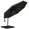 Royalcraft Garden Grey 3m Deluxe Pedal Operated Rotational Cantilever Parasol