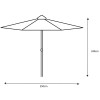 Royalcraft Garden Grey 2.5m Crank and Tilt Parasol Powder Coated Pole