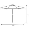 Royalcraft Garden Grey 3m Crank and Tilt Parasol