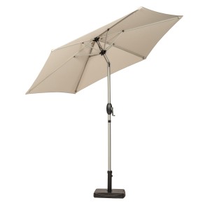 Royalcraft Garden Ivory 2.5m Crank and Tilt Parasol Brushed Aluminium Pole