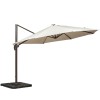 Royalcraft Garden Ivory 3.5m LED Cantilever Over Hanging Parasol