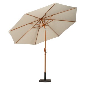 Royalcraft Garden Ivory 3m Woodlook Crank and Tilt Parasol