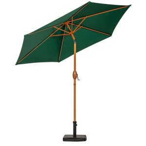 Royalcraft Garden Green 2.5m Woodlook Crank and Tilt Parasol