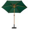 Royalcraft Garden Green 2.5m Woodlook Crank and Tilt Parasol