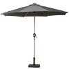 Royalcraft Garden Grey 2.7m Crank and Tilt LED Strip Parasol