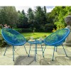 Royalcraft Metal Garden Furniture Monaco Blue Egg Chair Set