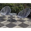 Royalcraft Metal Garden Furniture Monaco Grey Emerald Egg Chair Set