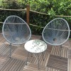 Royalcraft Metal Garden Furniture Monaco Grey Emerald Egg Chair Set