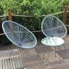 Royalcraft Metal Garden Furniture Monaco Grey Emerald Egg Chair Set