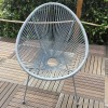 Royalcraft Metal Garden Furniture Monaco Grey Emerald Egg Chair Set