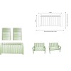 Royalcraft Garden Furniture Wooden Porto Green 2 Seater Bench Homestead