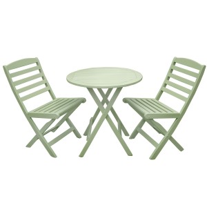 Royalcraft Garden Furniture Wooden Porto Green Folding Bistro Set