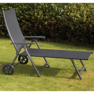 Royalcraft Metal Garden Sorrento Wheeled Sun Lounger