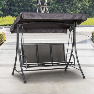 Royalcraft Metal Garden Sorrento Black 3 Seat Swing Hammock