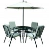 Royalcraft Metal Garden Furniture Amalfi Ivory 4 Seater Padded Square Dining Set