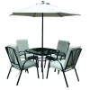 Royalcraft Metal Garden Furniture Amalfi Ivory 4 Seater Padded Square Dining Set