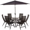 Royalcraft Sorrento 8pc Black Round Deluxe Recliner Set With Lazy Susan