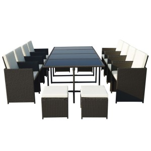 Royalcraft Garden Furniture Cannes Black 12 Seater Cube Set