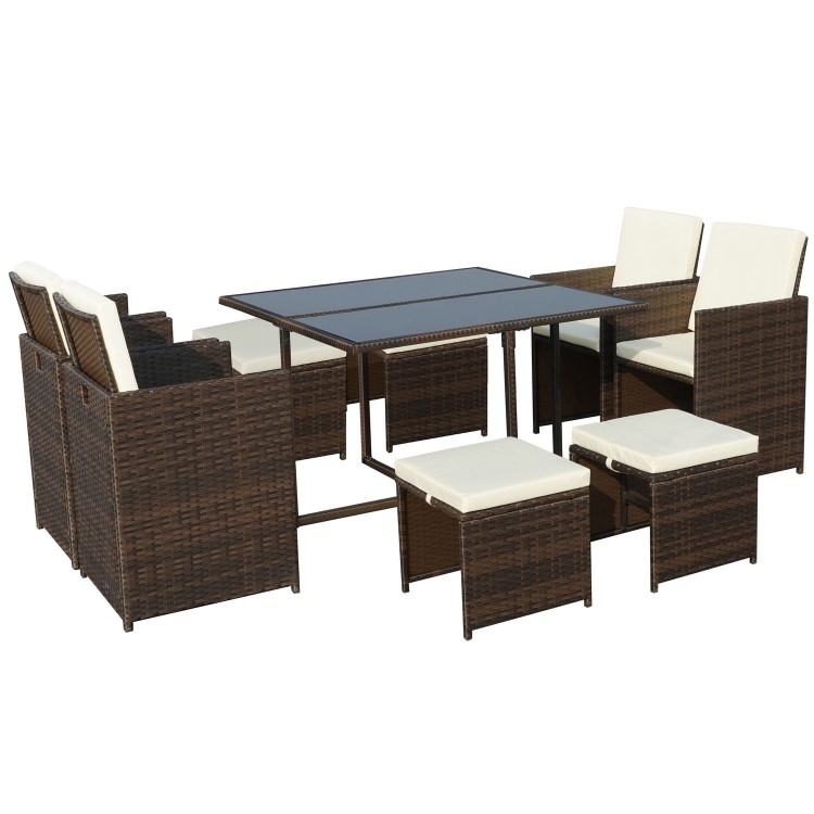 Royalcraft Garden Furniture Cannes Brown 8 Seater Cube Set