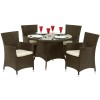 Royalcraft Garden Furniture Cannes Mocha Brown 4 Seat Dining Set