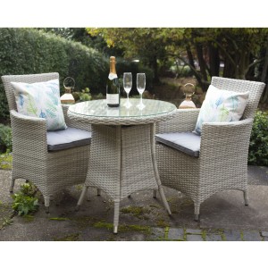 Royalcraft Garden Furniture Lisbon Rattan 2 Seater Carver Bistro Set