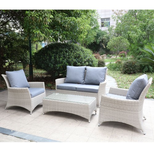 Royalcraft Garden Lisbon Rattan Deluxe 4 Seater 4pc Lounging Coffee Set