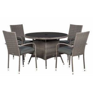 Royalcraft Garden Furniture Malaga Rattan 4 Seat Dining Set
