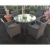 Royalcraft Garden Furniture Paris Rattan 4 Seater Carver Dining Set