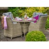 Royalcraft Garden Wentworth Rattan 4 Seater Round Highback Comfort Dining Set