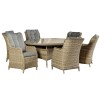 Royalcraft Garden Wentworth Rattan 6 Seater Oval Highback Comfort Dining Set