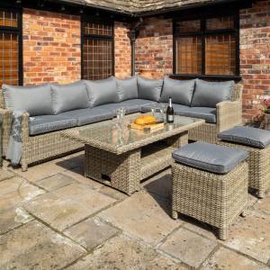 Royalcraft Garden Wentworth Corner Dining Set with Height Adjustable Table