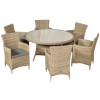 Royalcraft Wentworth Garden Furniture Rattan 6 Seat Round Carver Dining Set