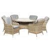 Royalcraft Garden Furniture Wentworth Rattan 6 Seater Round Imperial Dining Set