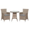 Royalcraft Garden Furniture Wentworth Rattan 2 Seater Round Carver Bistro Set