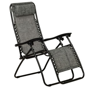 Royalcraft Metal Garden Furniture Grey Zero Gravity Relaxer Pair