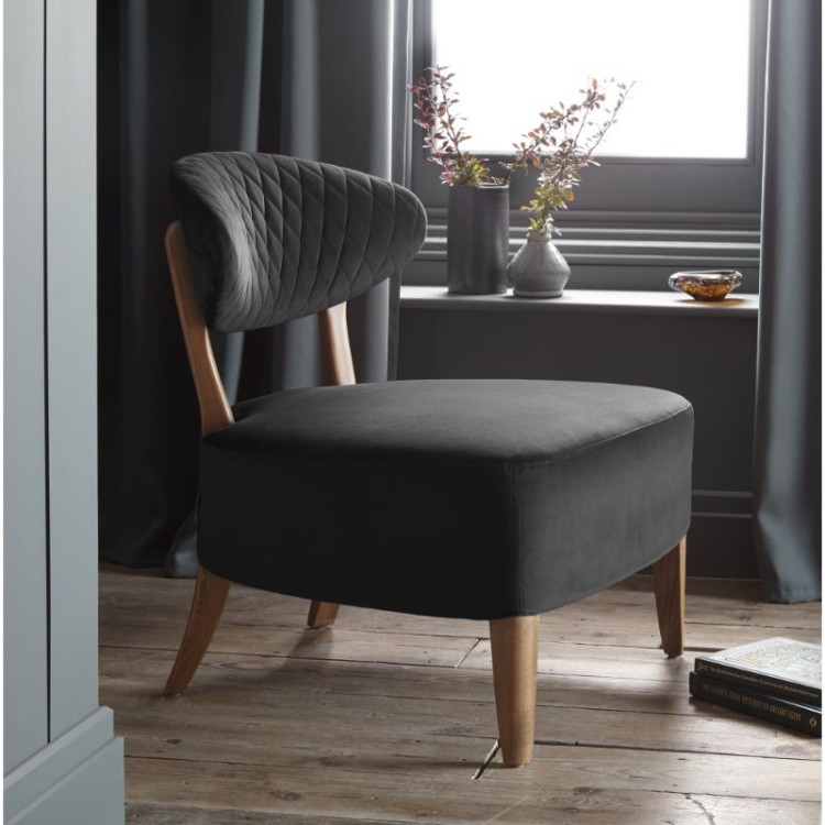 Margot Living Room Furniture Gun Metal Velvet Fabric Casual Chair C08197VGU