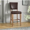 Bentley Designs Belgrave Rustic Oak Bar Stool Rustic Espresso Faux Leather (Pair)