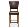 Bentley Designs Belgrave Rustic Oak Bar Stool Rustic Espresso Faux Leather (Pair)