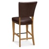 Bentley Designs Belgrave Rustic Oak Bar Stool Rustic Espresso Faux Leather (Pair)