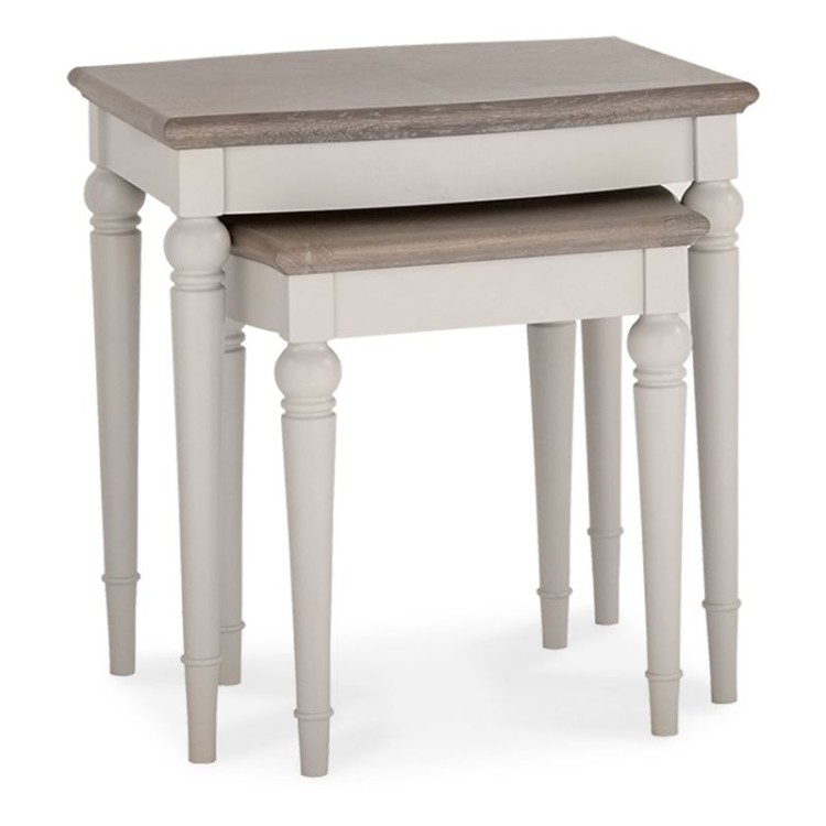 Bentley Designs Montreux Grey Washed Oak and Soft Grey Nest Of Lamp Tables