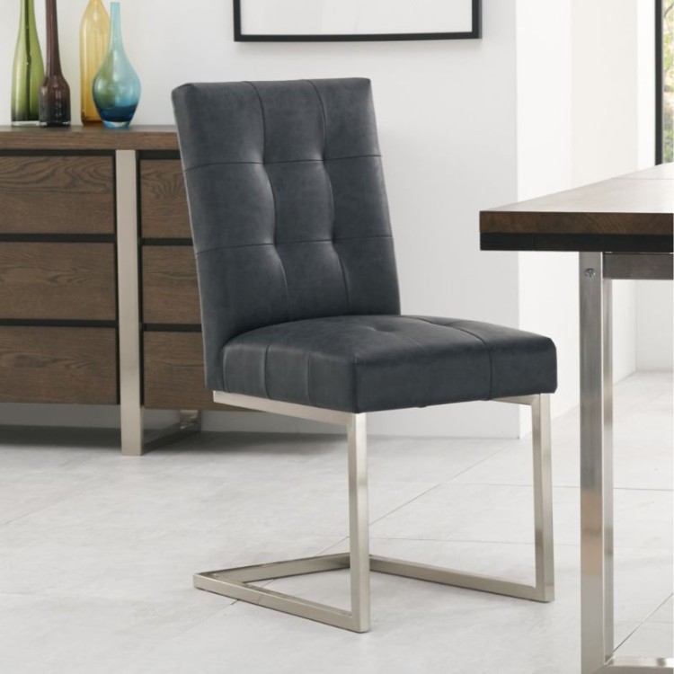 Bentley Designs Tivoli Dark Oak Furniture Uph Cantilever Chair Pair 4201-09UC-VGU