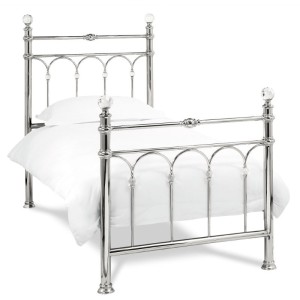 Bentley Designs Krystal Metal Furniture Shiny Nickel 3ft 90cm Single Bedstead Bentley Designs Krystal Metal Furniture Shiny Nickel 3ft 90cm Single Bedstead
