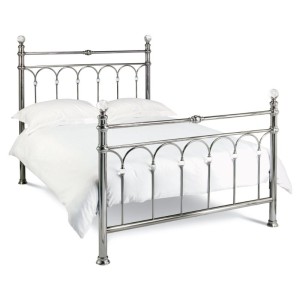 Bentley Designs Krystal Metal Furniture Shiny Nickel 4ft6 135cm Double Bedstead Bentley Designs Krystal Metal Furniture Shiny Nickel 4ft6 135cm Double Bedstead