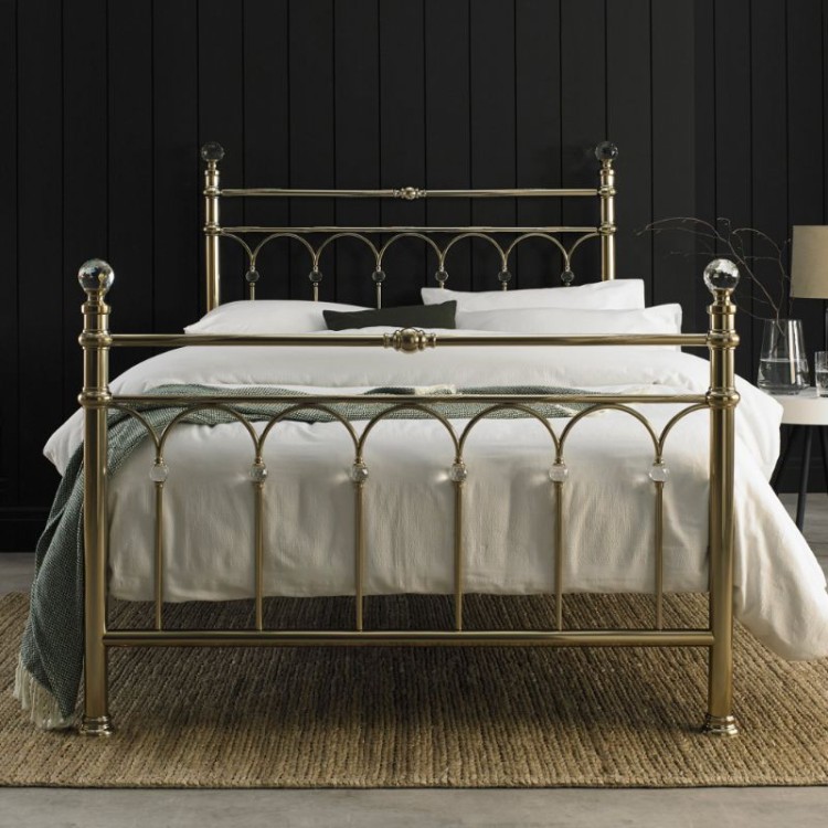 Bentley Designs Krystal Metal Furniture Champagne Brass 5ft King Size Bedstead