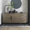 Bentley Designs Vintage Weathered Oak & Peppercorn Wide 2 Door 3 Drawer Sideboard