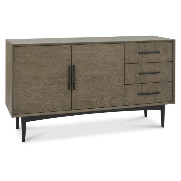 Bentley Designs Vintage Weathered Oak & Peppercorn Wide 2 Door 3 Drawer Sideboard