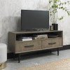 Bentley Designs Vintage Weathered Oak & Peppercorn 2 Drawer Entertainment Unit