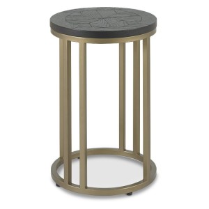 Chevron Peppercorn Ash Furniture Side Table